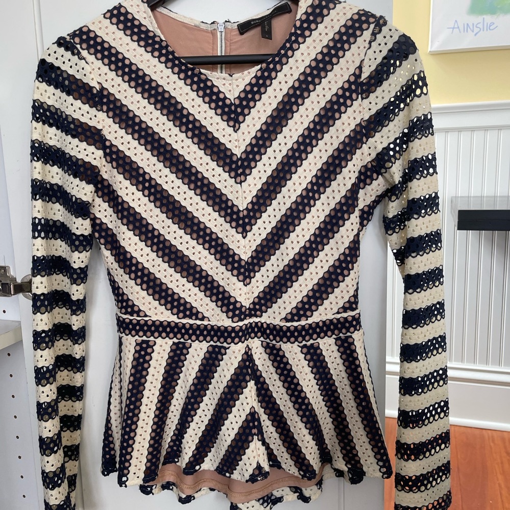 Striped BCBG shirt with cutouts